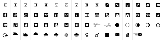 Leitura Symbols Dingbats  glyph index