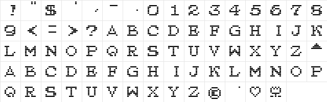 Gixgard Regular  glyph index
