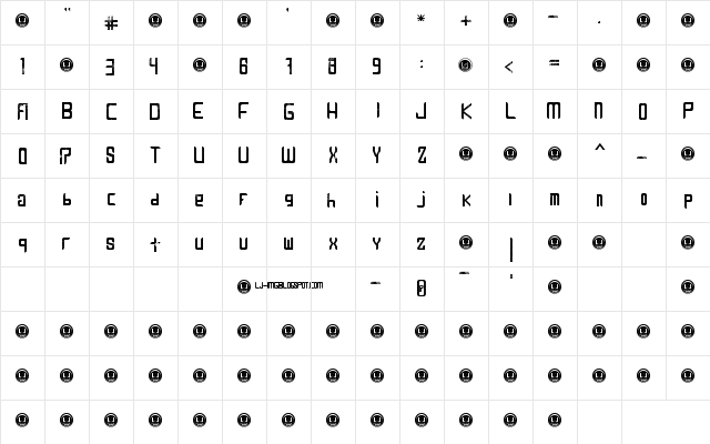 Leven Grunge Bold  glyph index