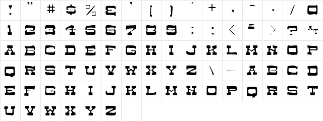 Dry Goods Antique JL Regular  glyph index