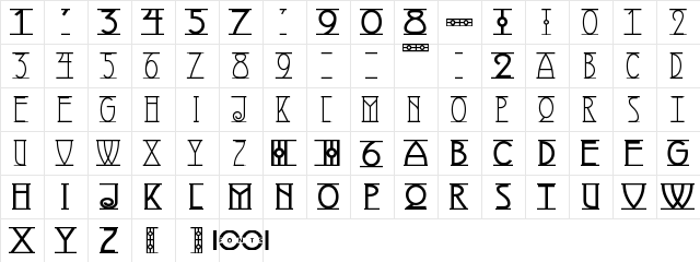 Avignon NF Regular  glyph index