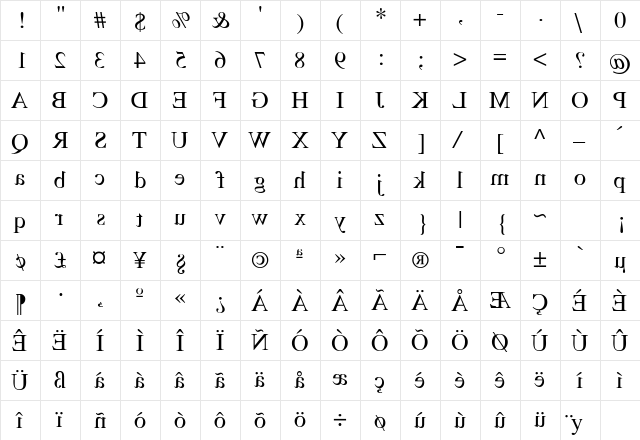 DecoderRingSSK Bold  glyph index
