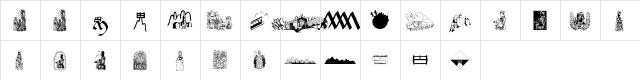 JMH Moreneta Dingbats Regular  glyph index