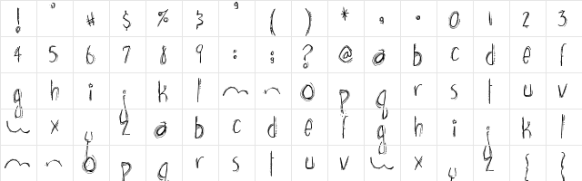 brown bear funk Regular  glyph index