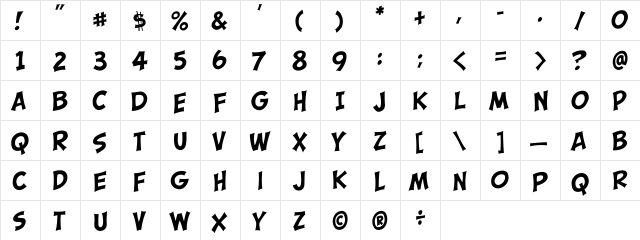 CCSez Regular  glyph index