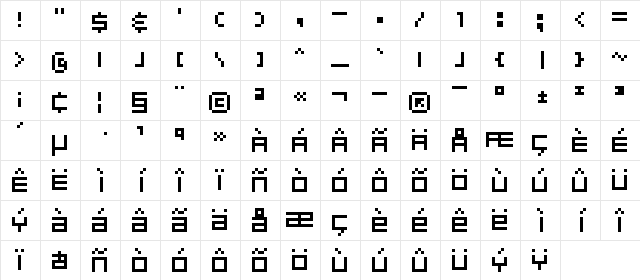 TREIBGUT Regular  glyph index