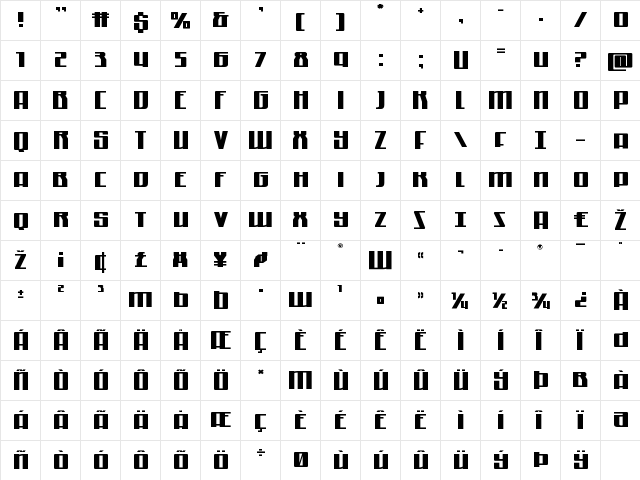 Quantum of Malice Expanded Expanded  glyph index