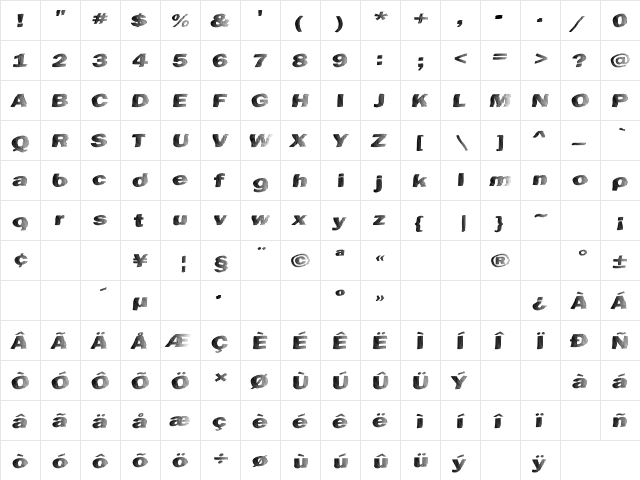 Chefs Slice Novice Regular  glyph index