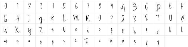 Honey Lemon Regular  glyph index