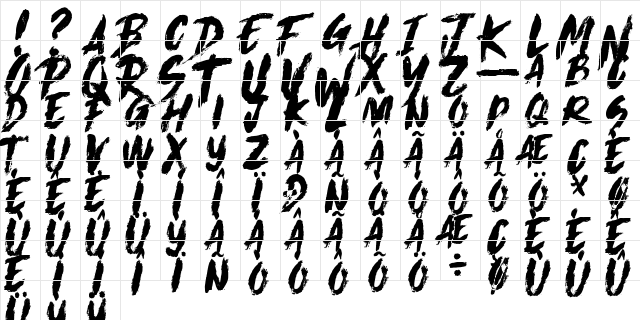 Eclipse Demo Regular  glyph index