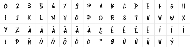 Rabsy Regular  glyph index