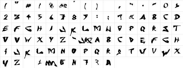 J Random C Regular  glyph index