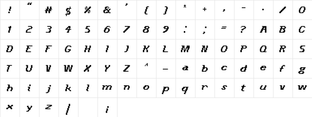 2Credits Medium  glyph index