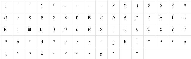 Playing Bumb Regular  glyph index