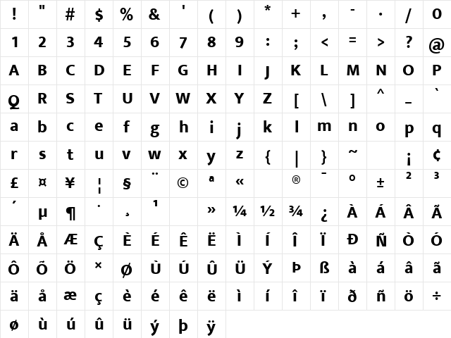 Ek Mukta ExtraBold  glyph index