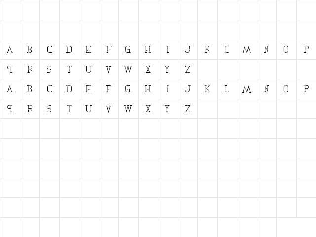 Decas II Regular  glyph index