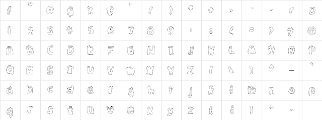 LDJ Zombies Regular  glyph index