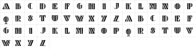 Retro Elite Regular  glyph index