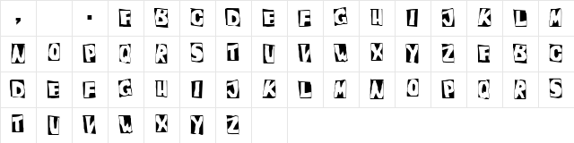 PeepShow Lookin'  glyph index