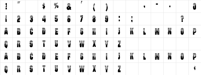 Will Regular  glyph index