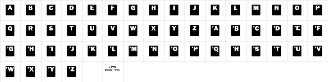 DropCaps-Sans Regular  glyph index