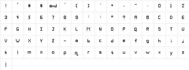 Deka Regular  glyph index