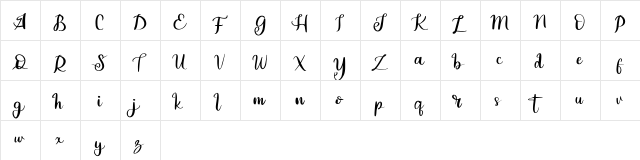 Serfeb FREE Regular  glyph index