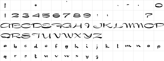 Pick Wick Regular  glyph index