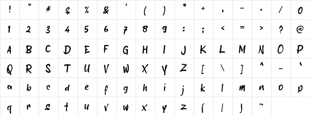 a Aksentuasi Regular  glyph index
