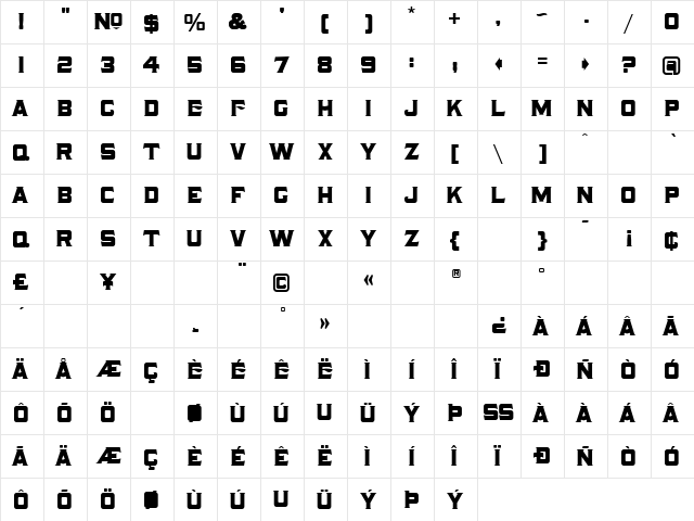 LHF Naylorville Regular  glyph index