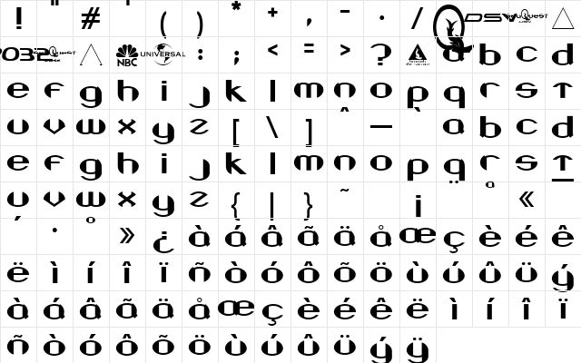 Beneath the Surface Regular  glyph index