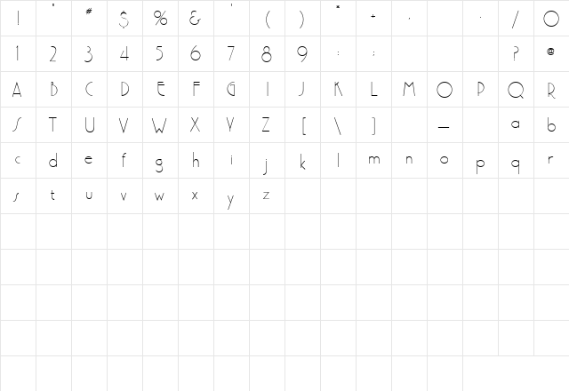 AL Capone Regular  glyph index