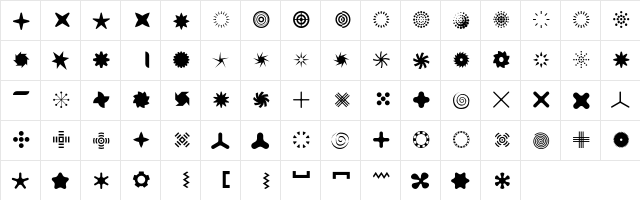 FFDingbats SignsTwo  glyph index