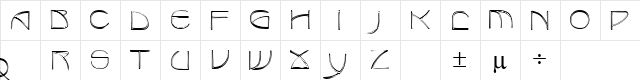 Overdone 2 Regular  glyph index