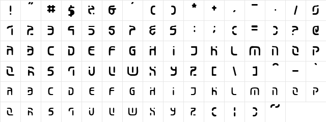 Eroded 2020 Normal  glyph index