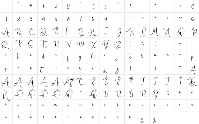 Love Miracle Regular  glyph index