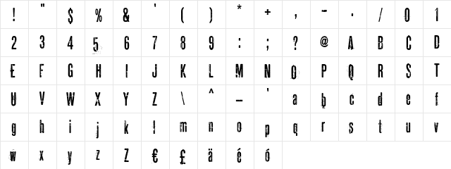 9 Regular  glyph index