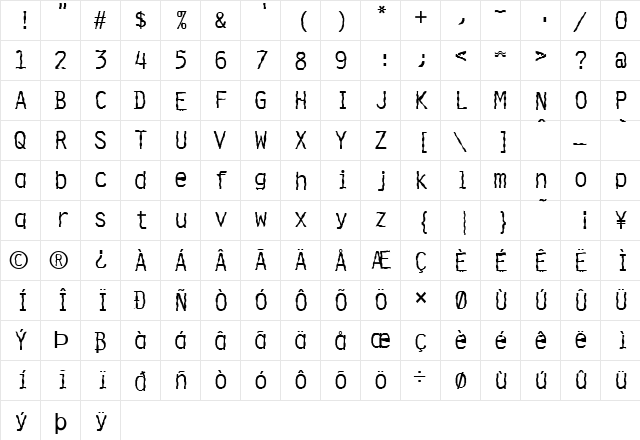 FZ DIGITAL 4 WAVEY Normal  glyph index