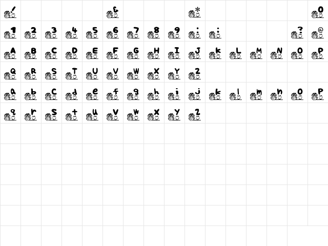 Keito Font Regular  glyph index