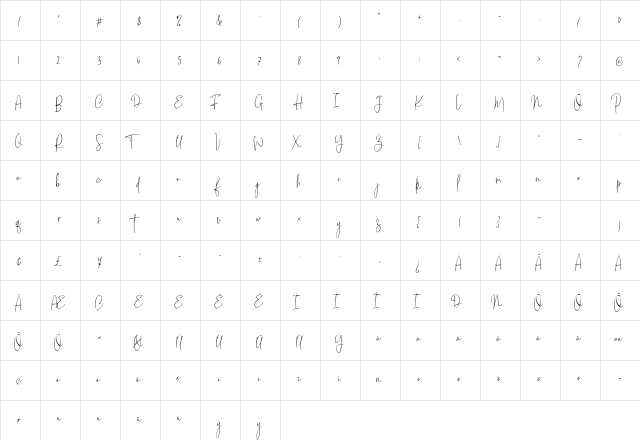 Jallu Salafi Regular  glyph index