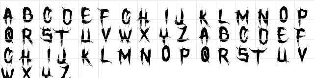 Ode To Murder Regular  glyph index