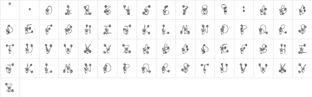 FlowerSketches Regular  glyph index