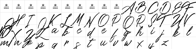 Ribbons in the wind Regular  glyph index