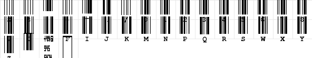 CIA Code 39 Medium Text Regular  glyph index
