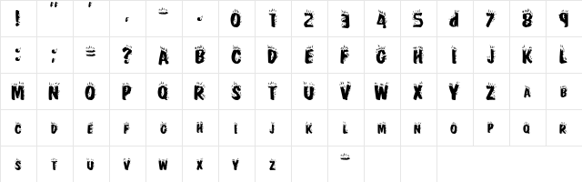 CLINTON Regular  glyph index