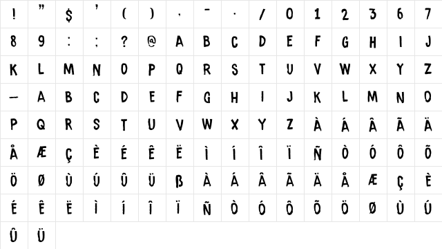 Ramkoers DEMO Regular  glyph index