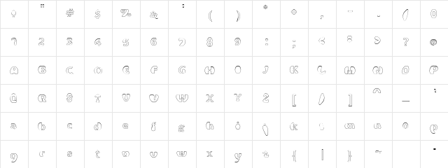 Psychodelic70sHollow Regular  glyph index