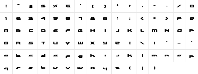 Alexis Lower Case Bold Lower Case Bold  glyph index