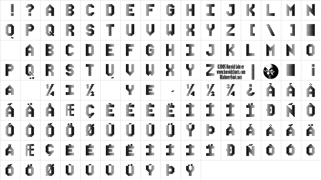 ChaserDemo Regular  glyph index