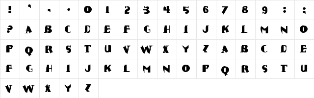 Caustic Biomorph ExtraBold Regular  glyph index